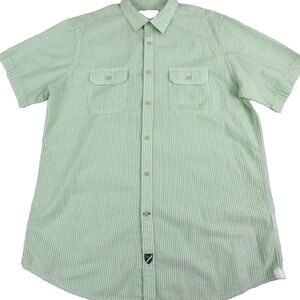 Daniel Cremieux Green Casual Button Down Shirt Short Sleeves